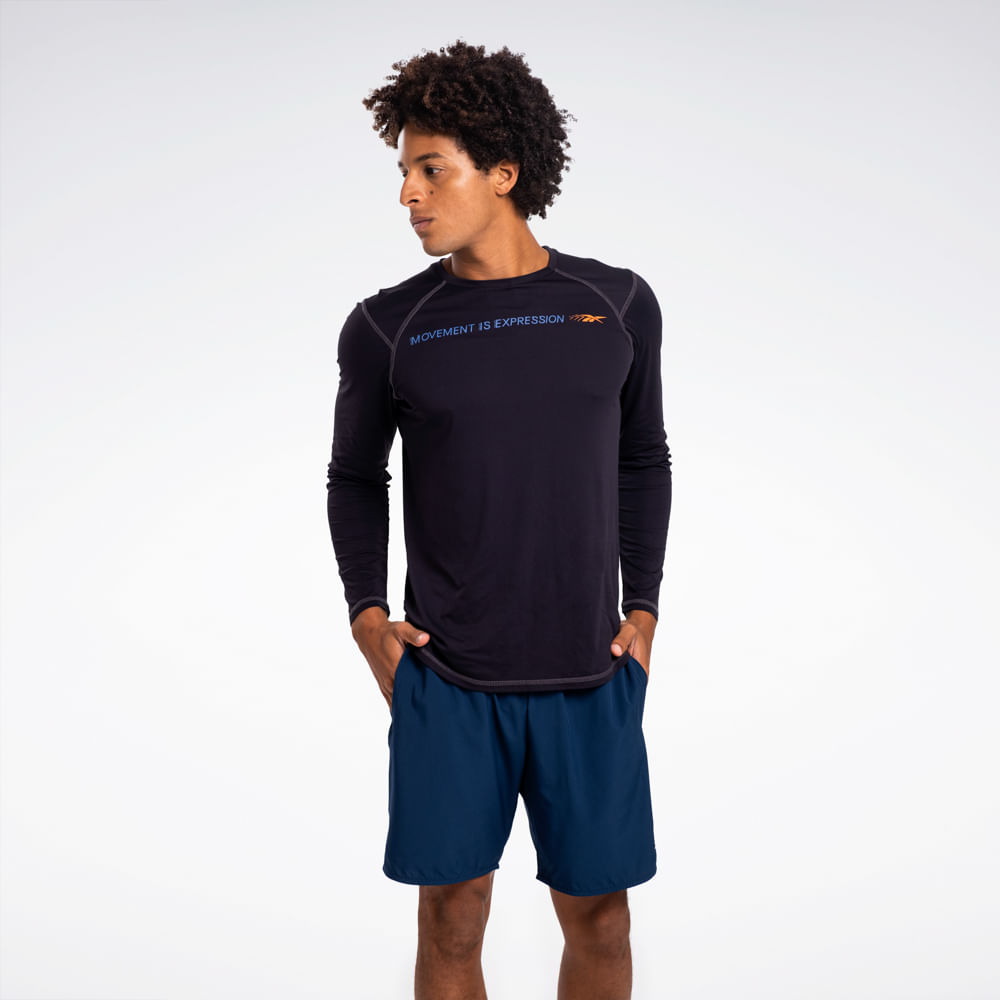 Camiseta Reebok Impact Print Manga Longa Masculina