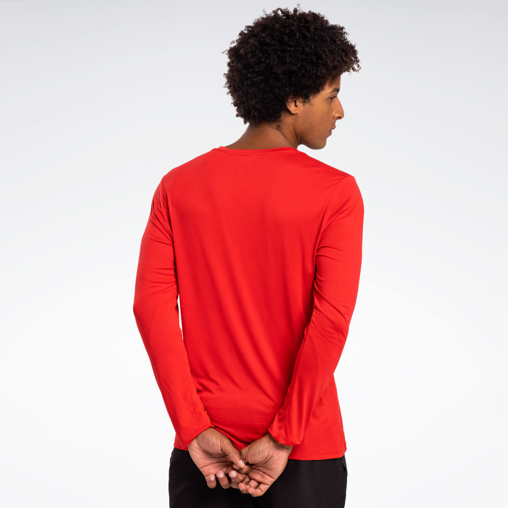 Camiseta Reebok Race Print Manga longa Masculina