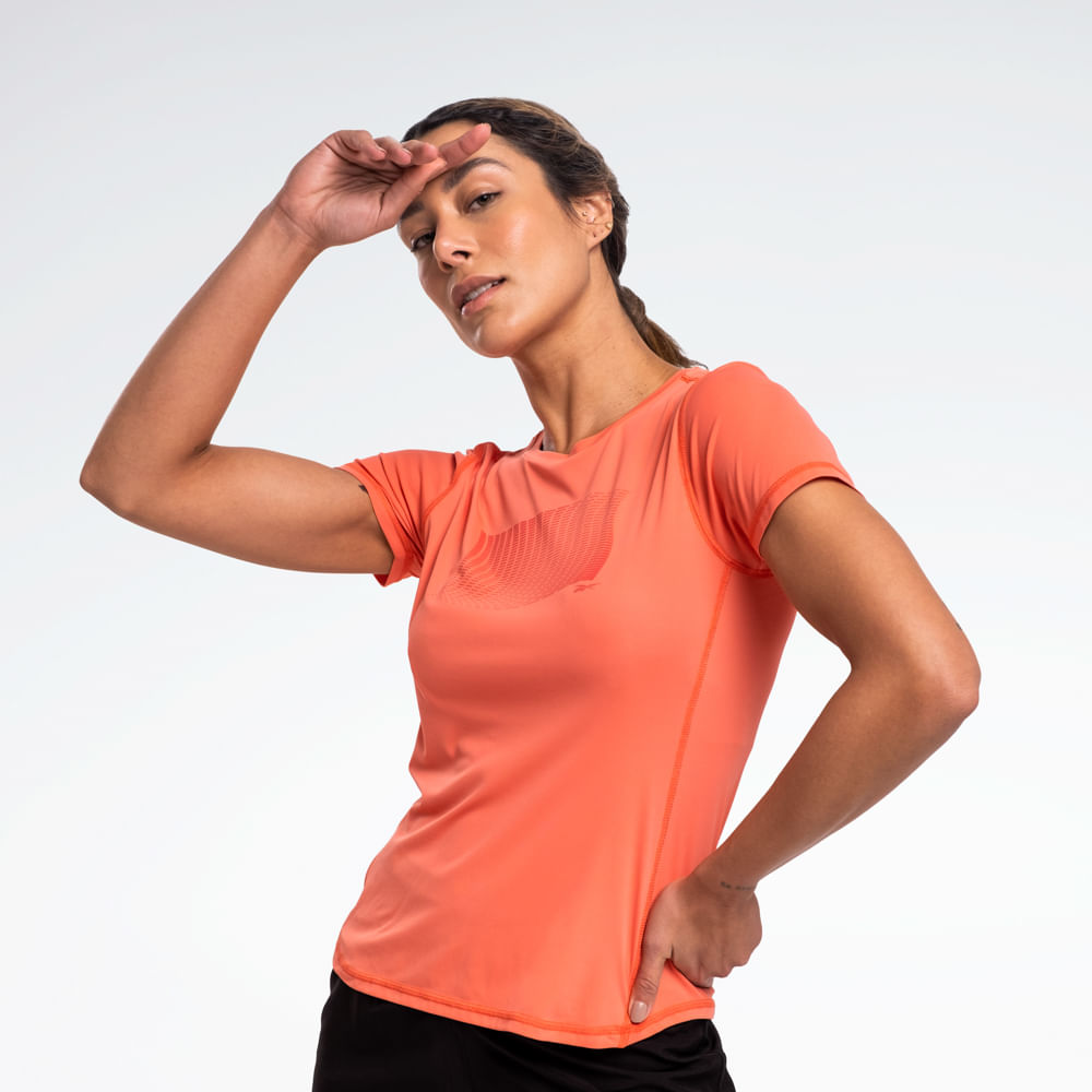 Camiseta Reebok Impact Print Manga Curta Feminina