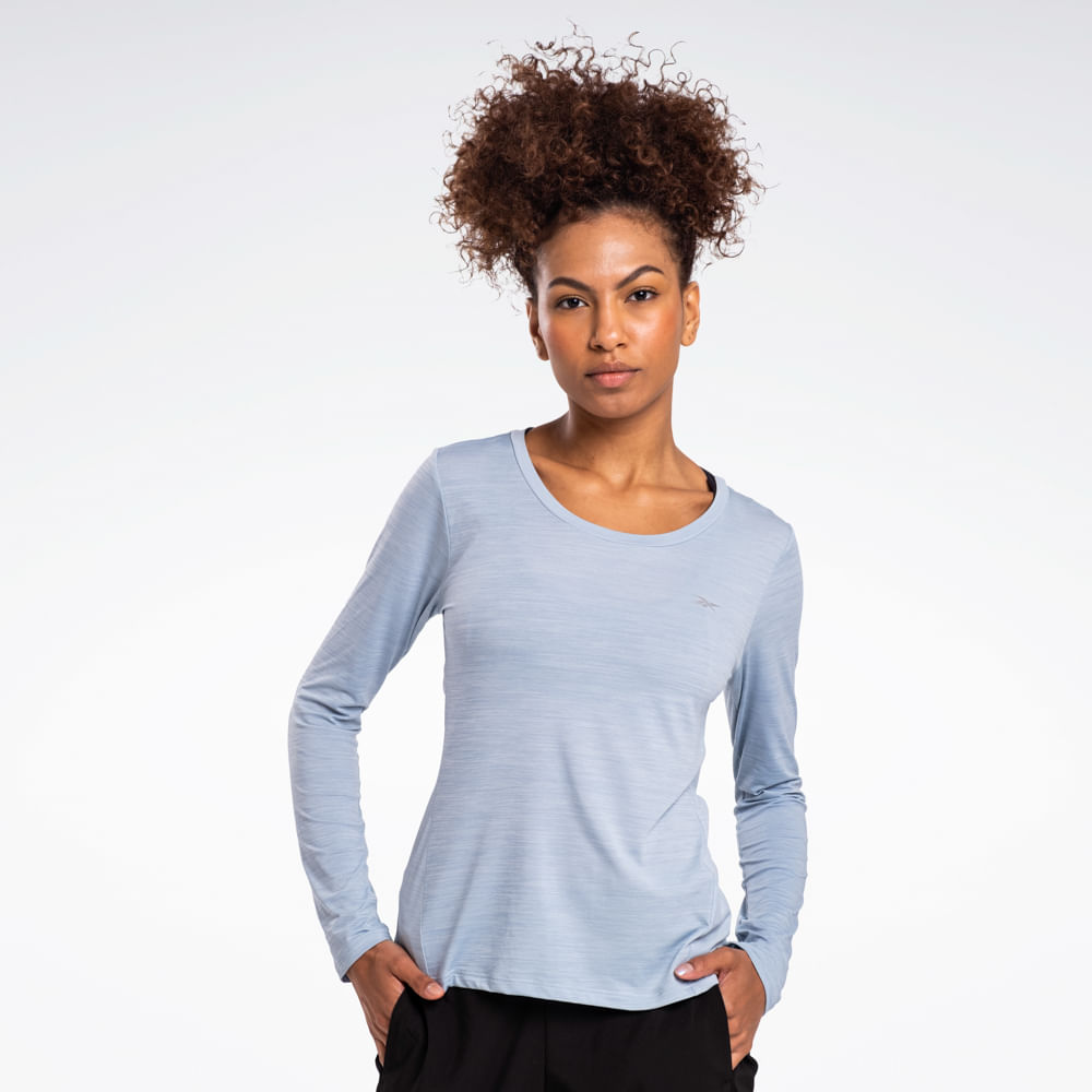 Camiseta Reebok Race Manga Longa Feminina
