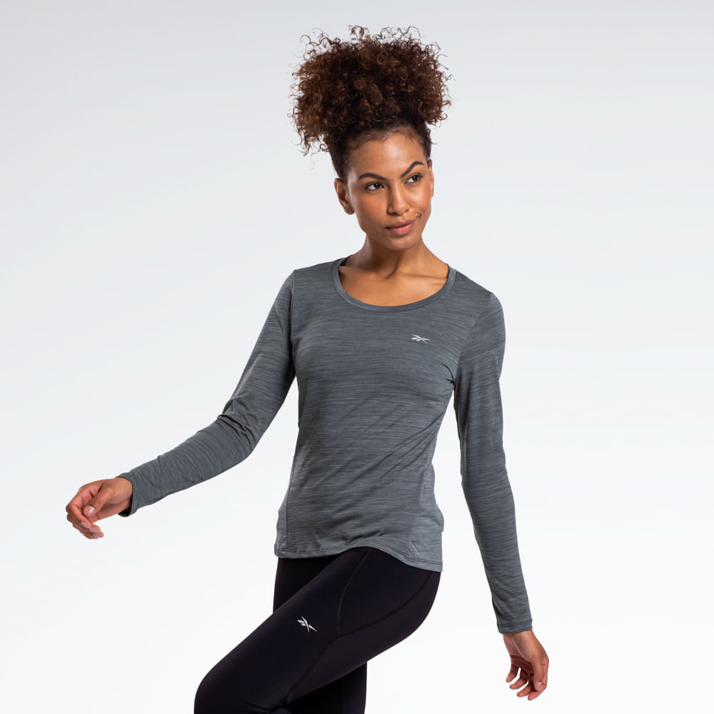 Camiseta Reebok Race Manga Longa Feminina