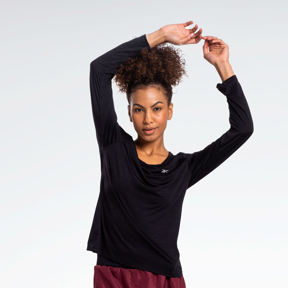 Camiseta Reebok Race Manga Longa Feminina
