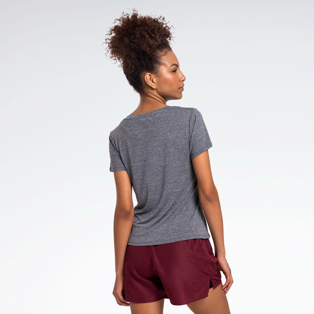 Camiseta Reebok Race Print Manga Curta Feminina