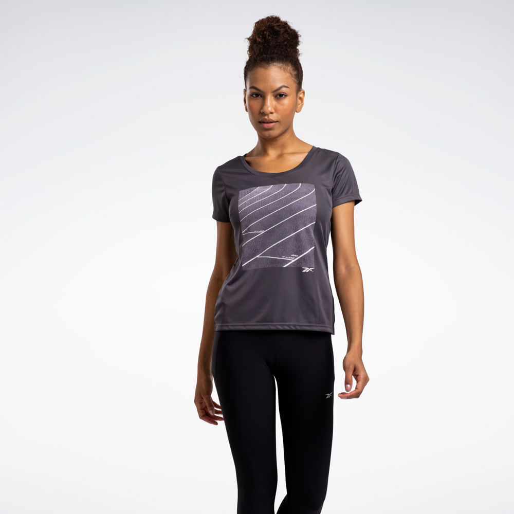 Camiseta Reebok Utility Print Manga Curta Feminina