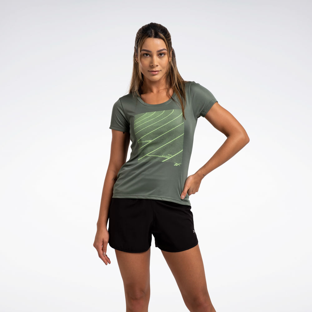 Camiseta Reebok Utility Print Manga Curta Feminina