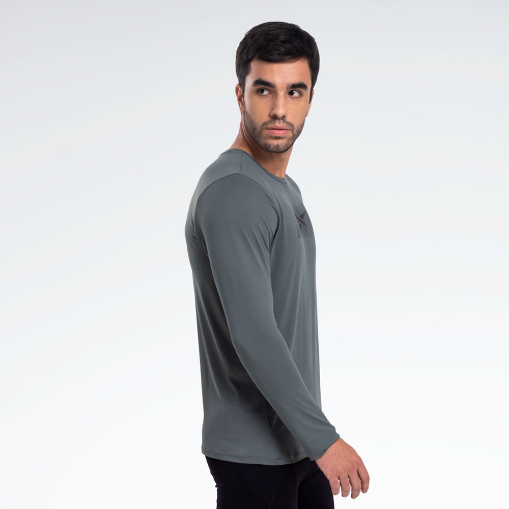 Camiseta Reebok Race Print Manga longa Masculina