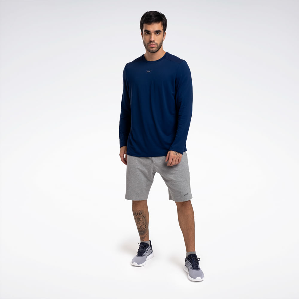 Camiseta Reebok Athletic Print Manga Longa Masculina