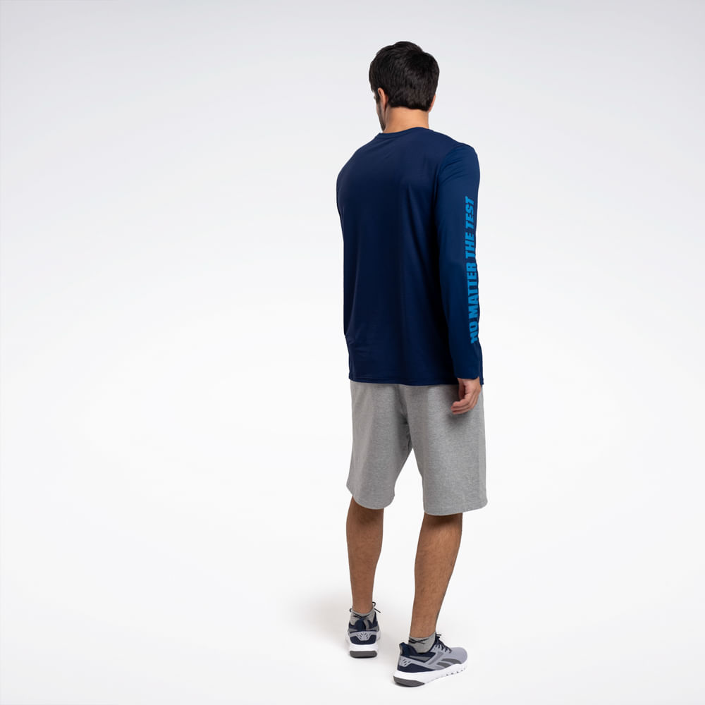 Camiseta Reebok Athletic Print Manga Longa Masculina