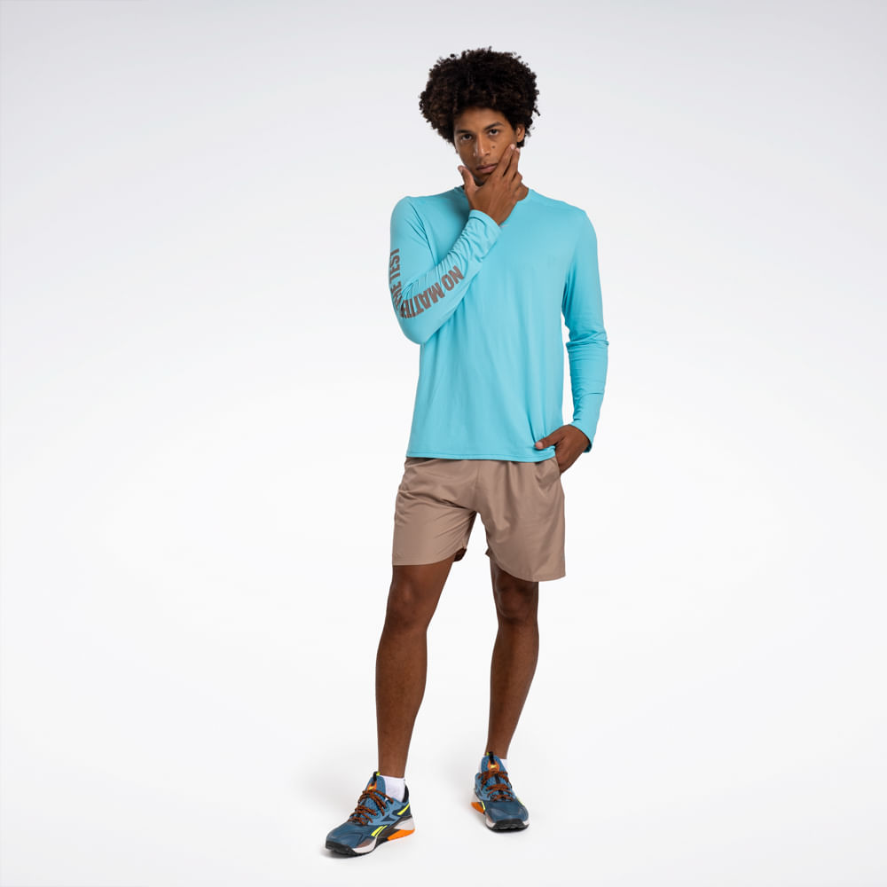 Camiseta Reebok Athletic Print Manga Longa Masculina