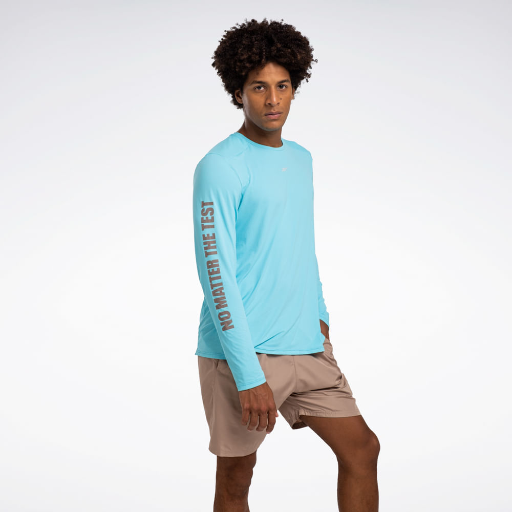 Camiseta Reebok Athletic Print Manga Longa Masculina