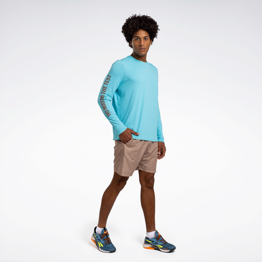 Camiseta Reebok Athletic Print Manga Longa Masculina