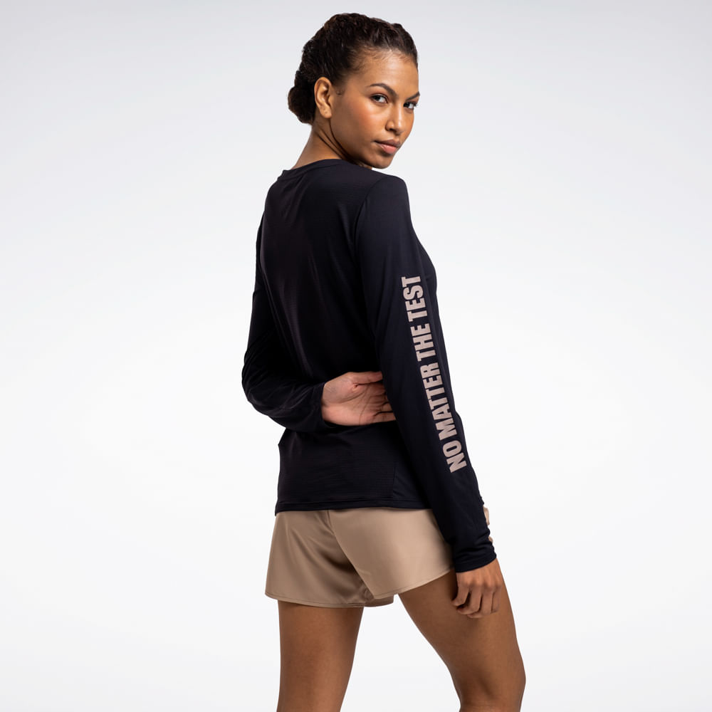 Camiseta Reebok Athletic Print Manga Longa Feminina