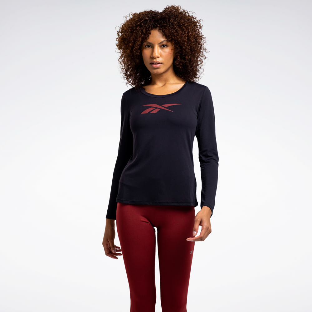 Camiseta Reebok Workout Manga Longa Feminina