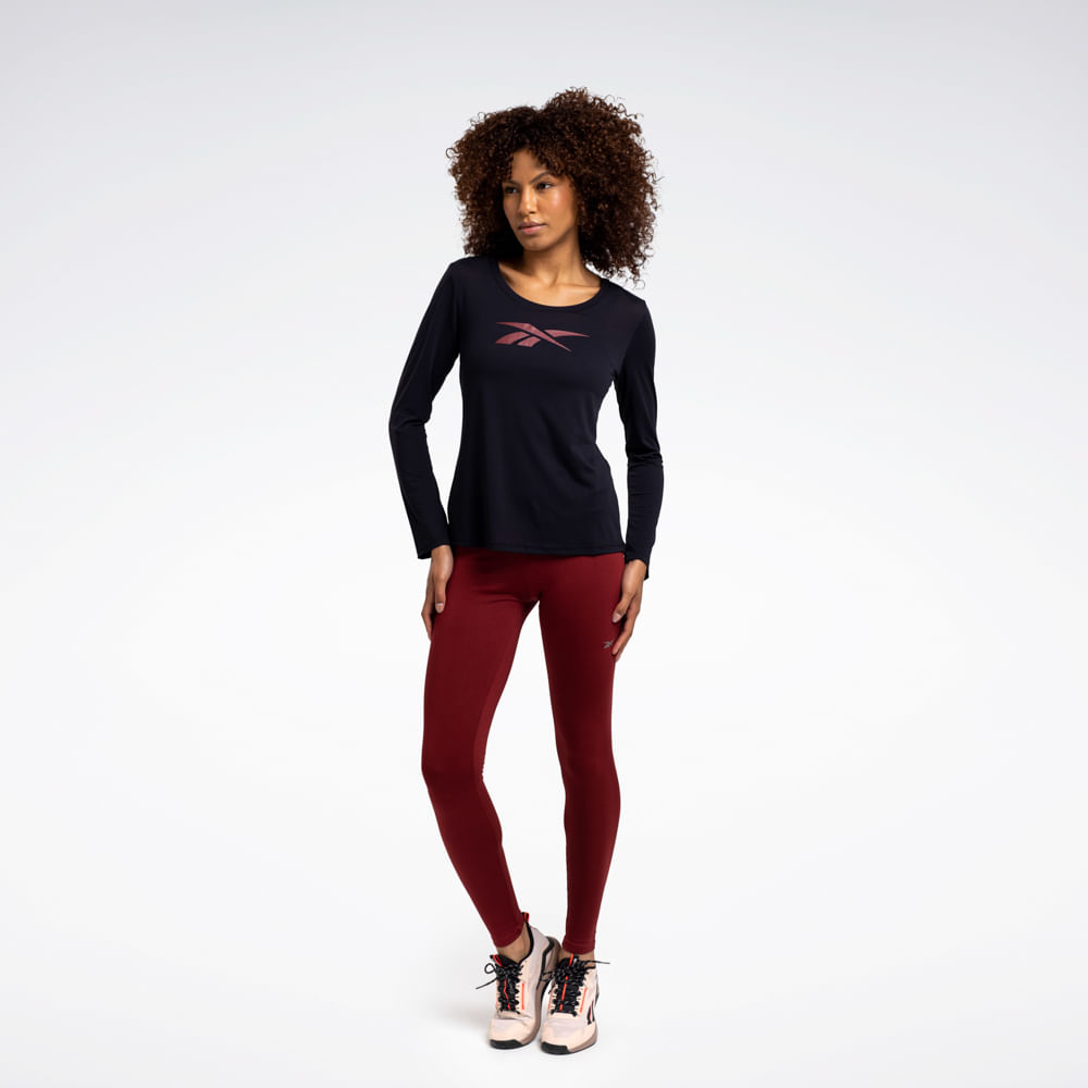 Camiseta Reebok Workout Manga Longa Feminina