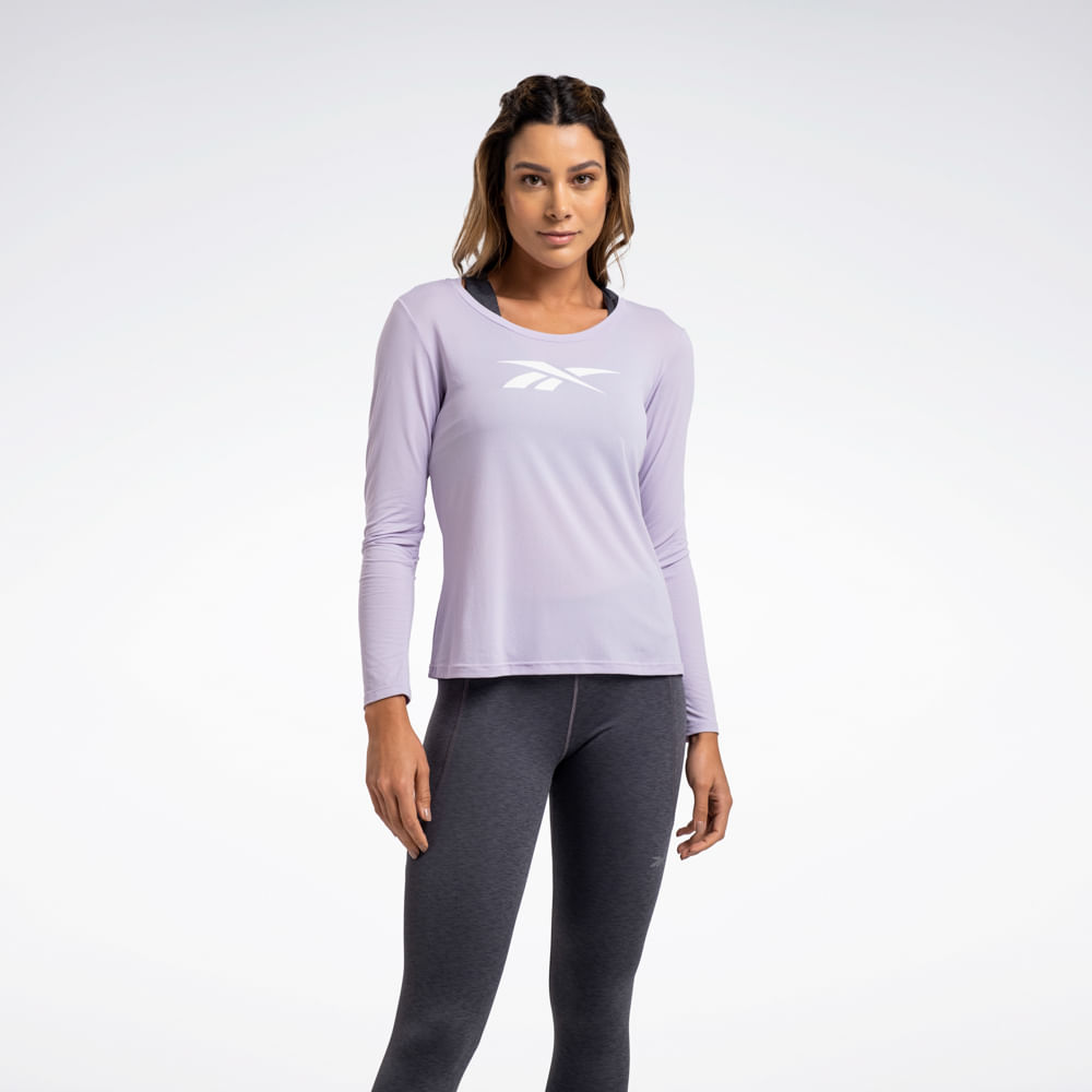 Camiseta Reebok Workout Manga Longa Feminina