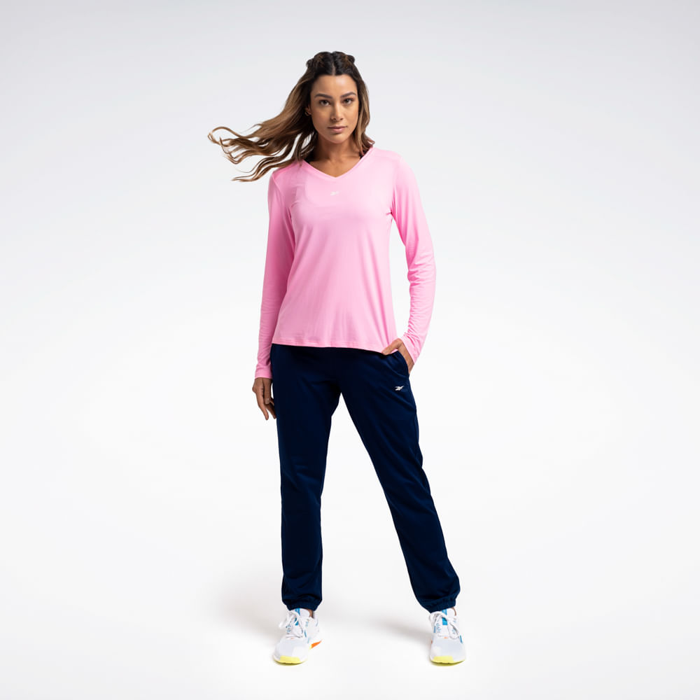 Camiseta Reebok Athletic Manga Longa Feminina