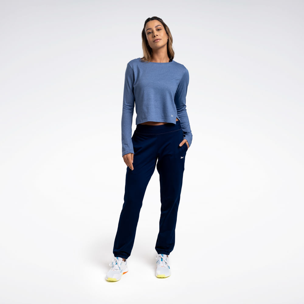 Camiseta Reebok Active Cropped Manga Longa Feminina