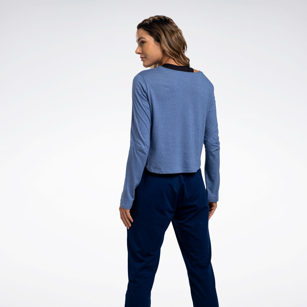 Camiseta Reebok Active Cropped Manga Longa Feminina