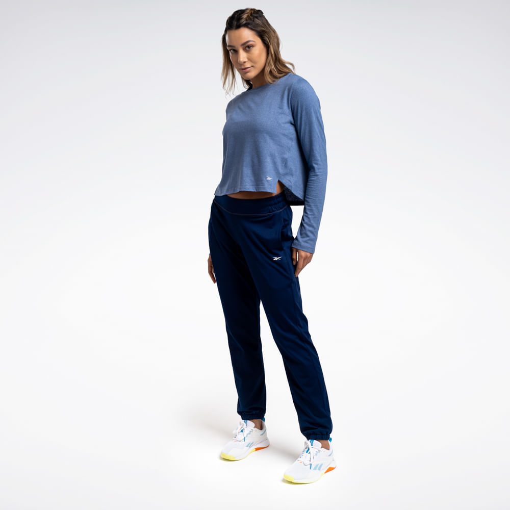 Camiseta Reebok Active Cropped Manga Longa Feminina