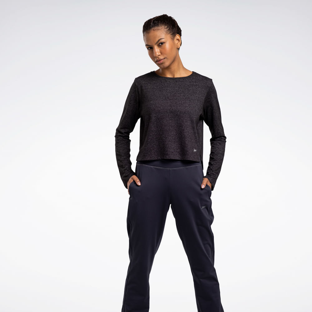 Camiseta Reebok Active Cropped Manga Longa Feminina