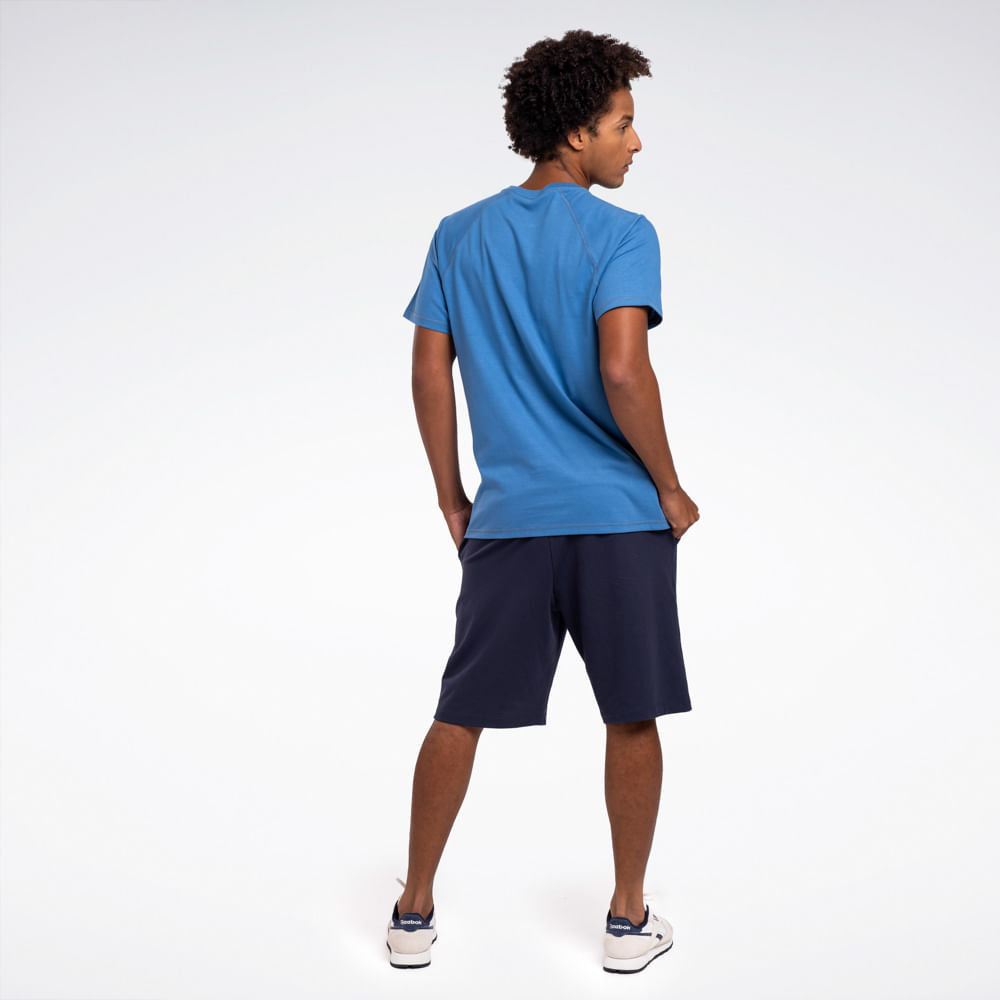 Camiseta Reebok Estampada Manga Curta Raglan Masculina