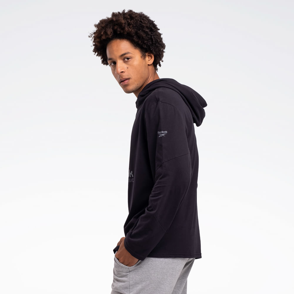 Camiseta Reebok Young Com Capuz Manga Longa Masculina