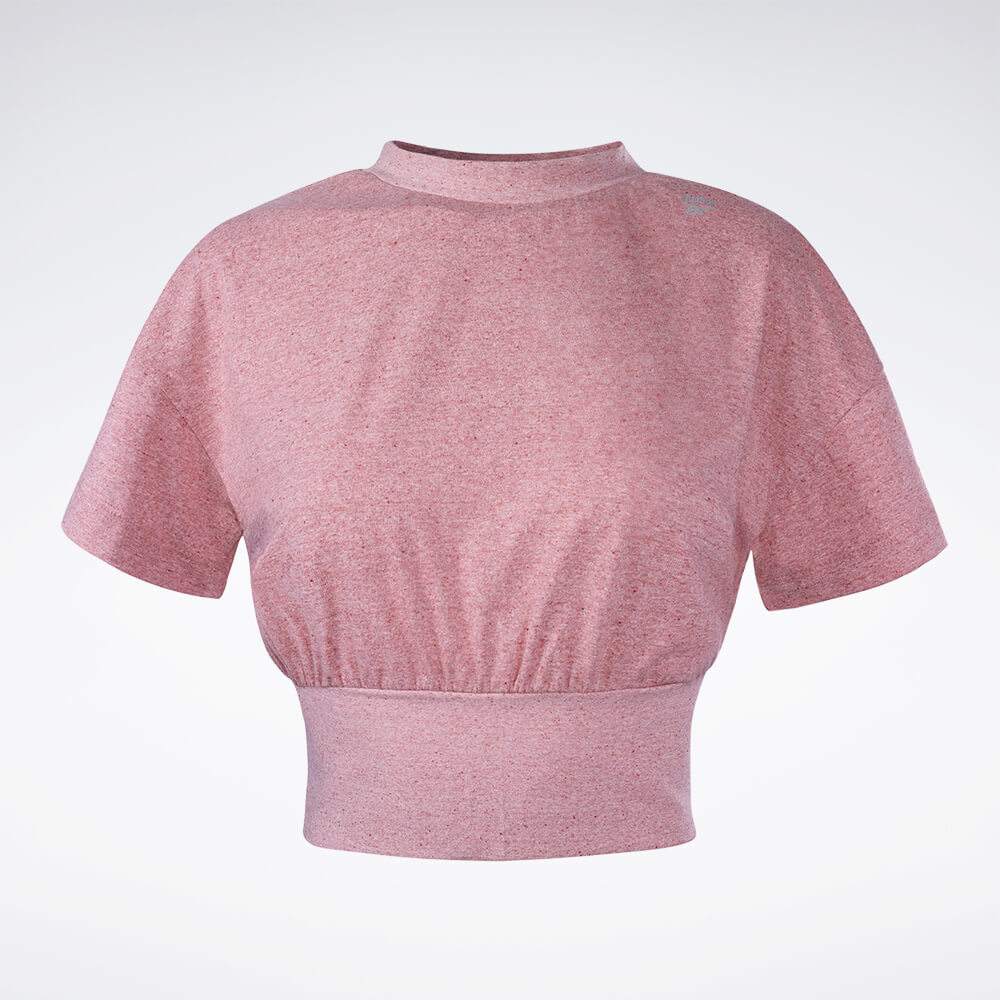 Camiseta Reebok Young Rib Cropped Manga Curta Feminina