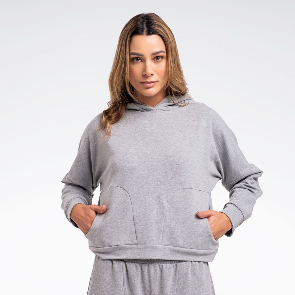 Blusa Reebok Young com Capuz Feminina