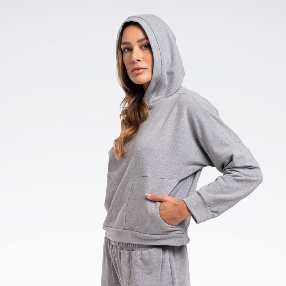 Blusa Reebok Young com Capuz Feminina