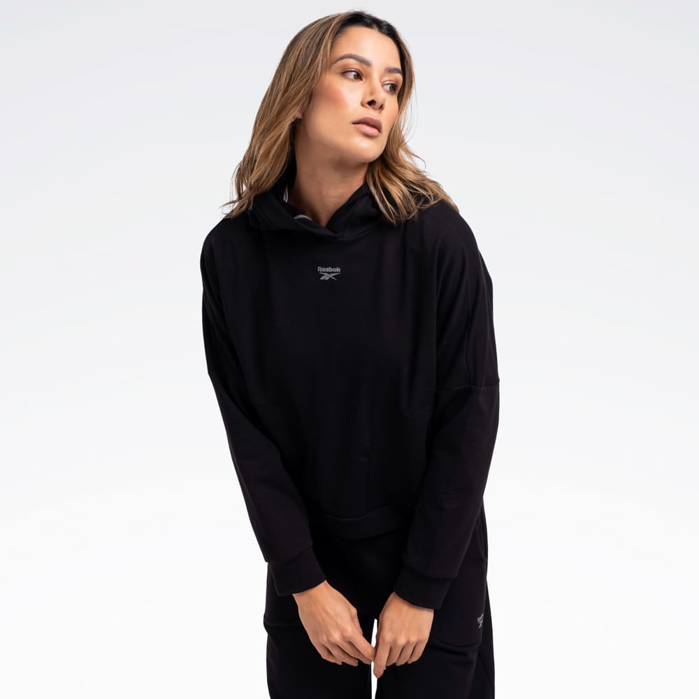 Blusa Reebok Young com Capuz Feminina