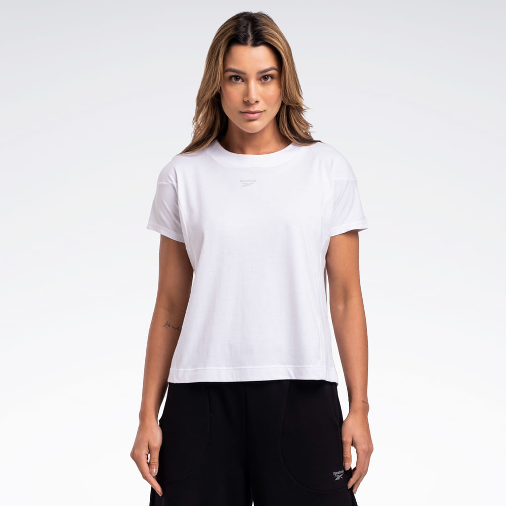 Camiseta Reebok Young Cropped Manga curta Feminina