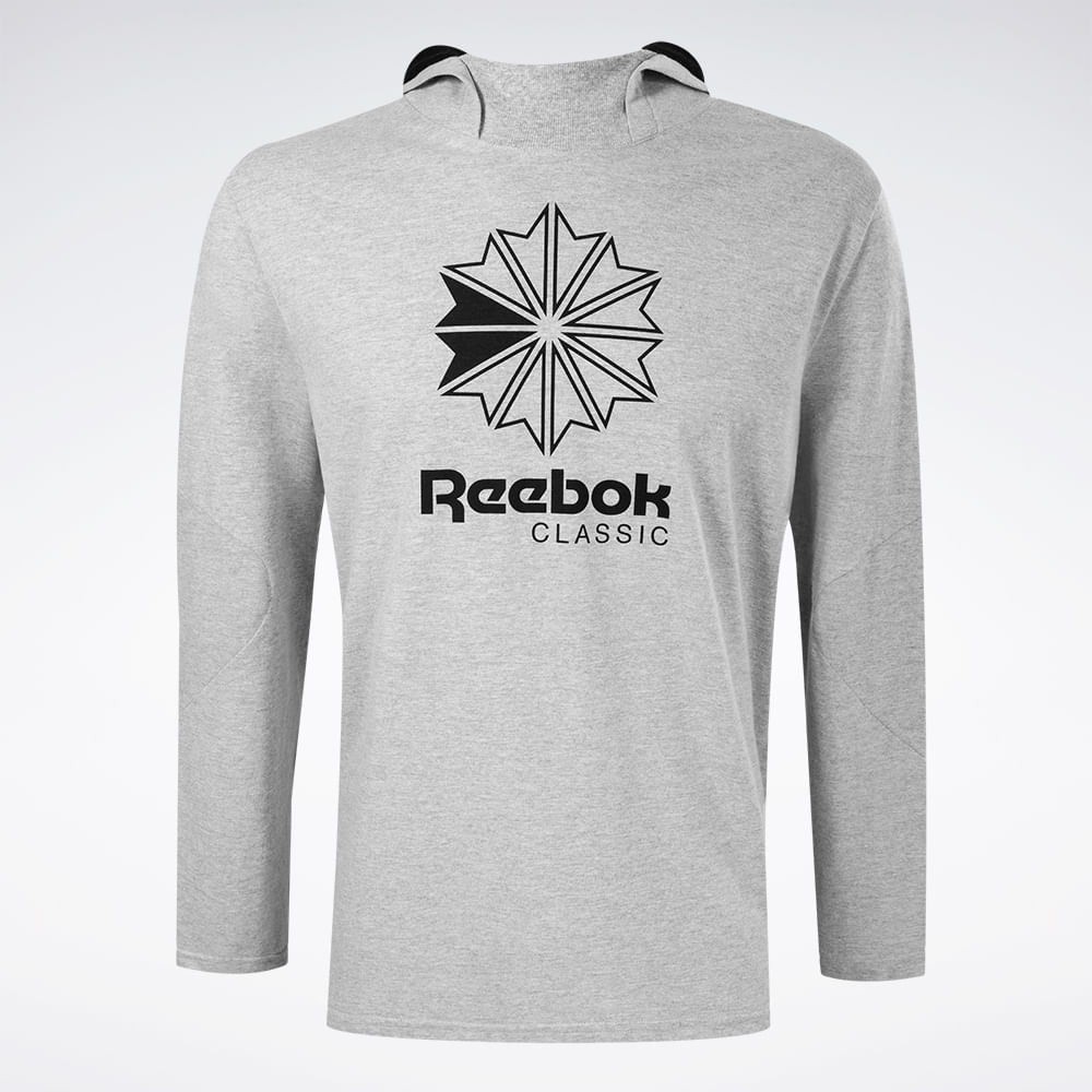 Camiseta Reebok Young Com Capuz Manga Longa Masculina