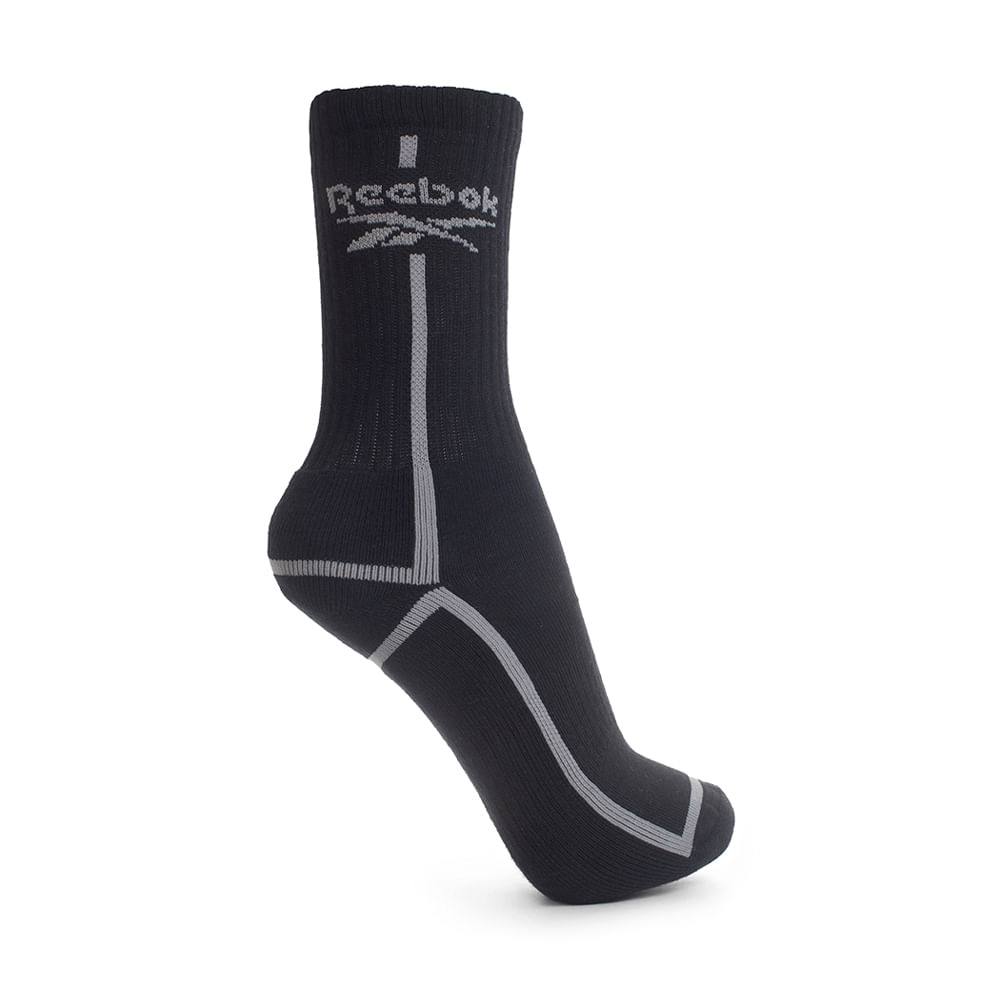 Meia Reebok Cano Alto Logo Canelada Feminina