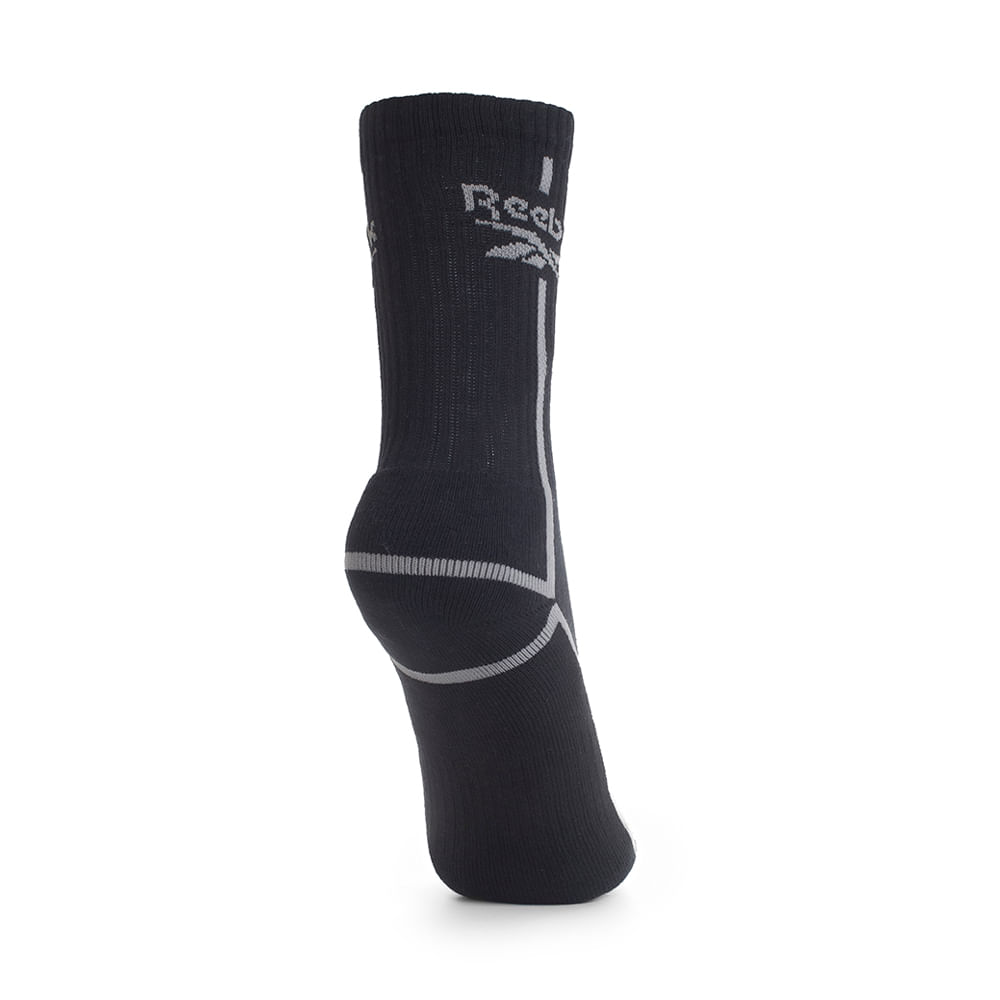 Meia Reebok Cano Alto Logo Canelada Feminina