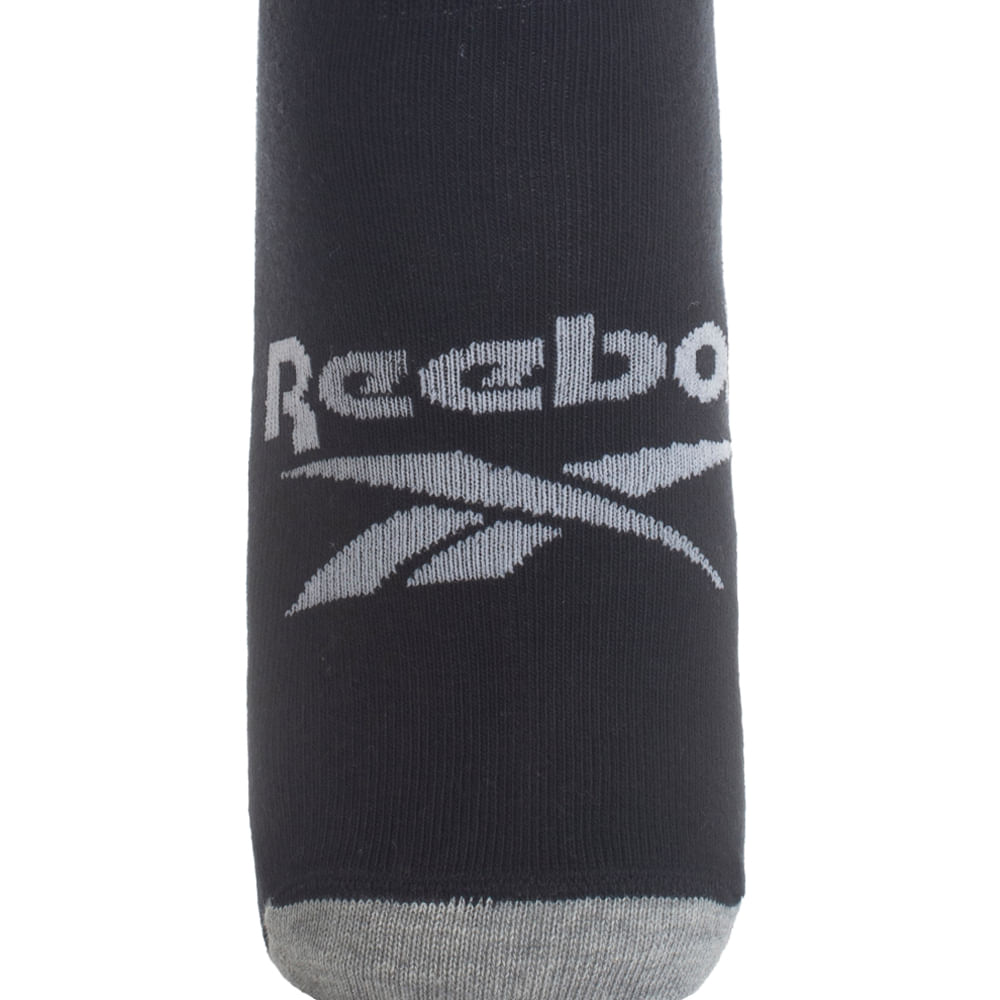 Kit 3 Meias Reebok CL 3K Invisível Malha Lisa Masculina