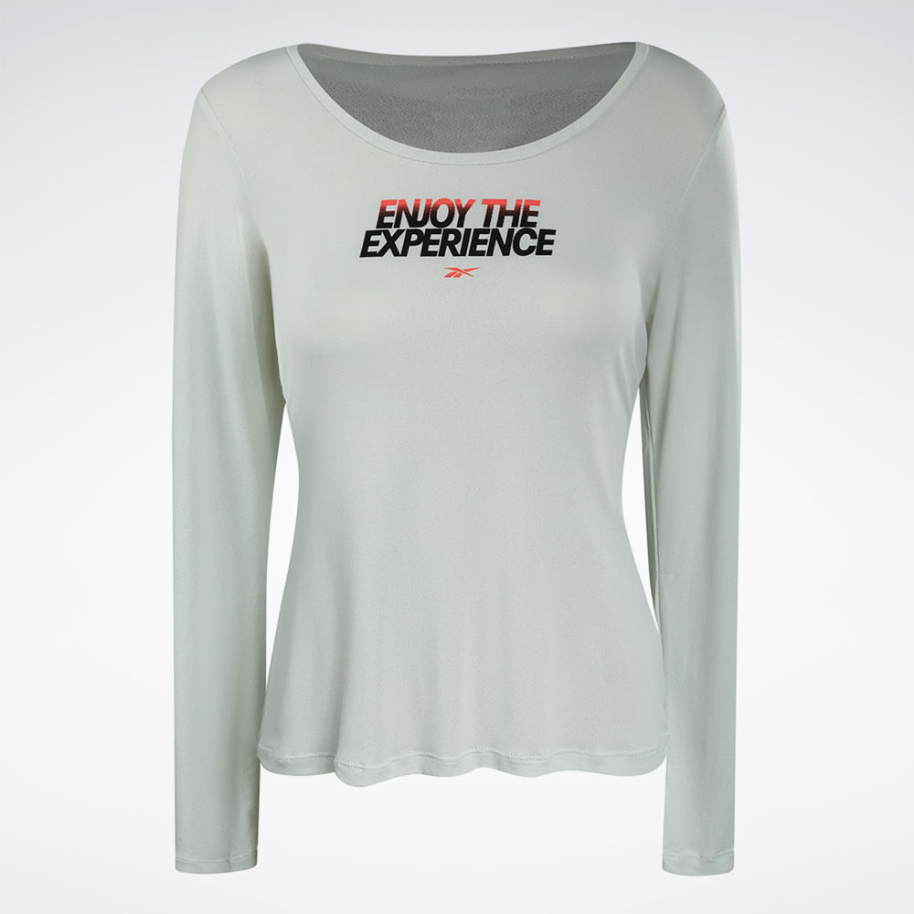 Camiseta Reebok Dynamic Print Manga longa Feminina