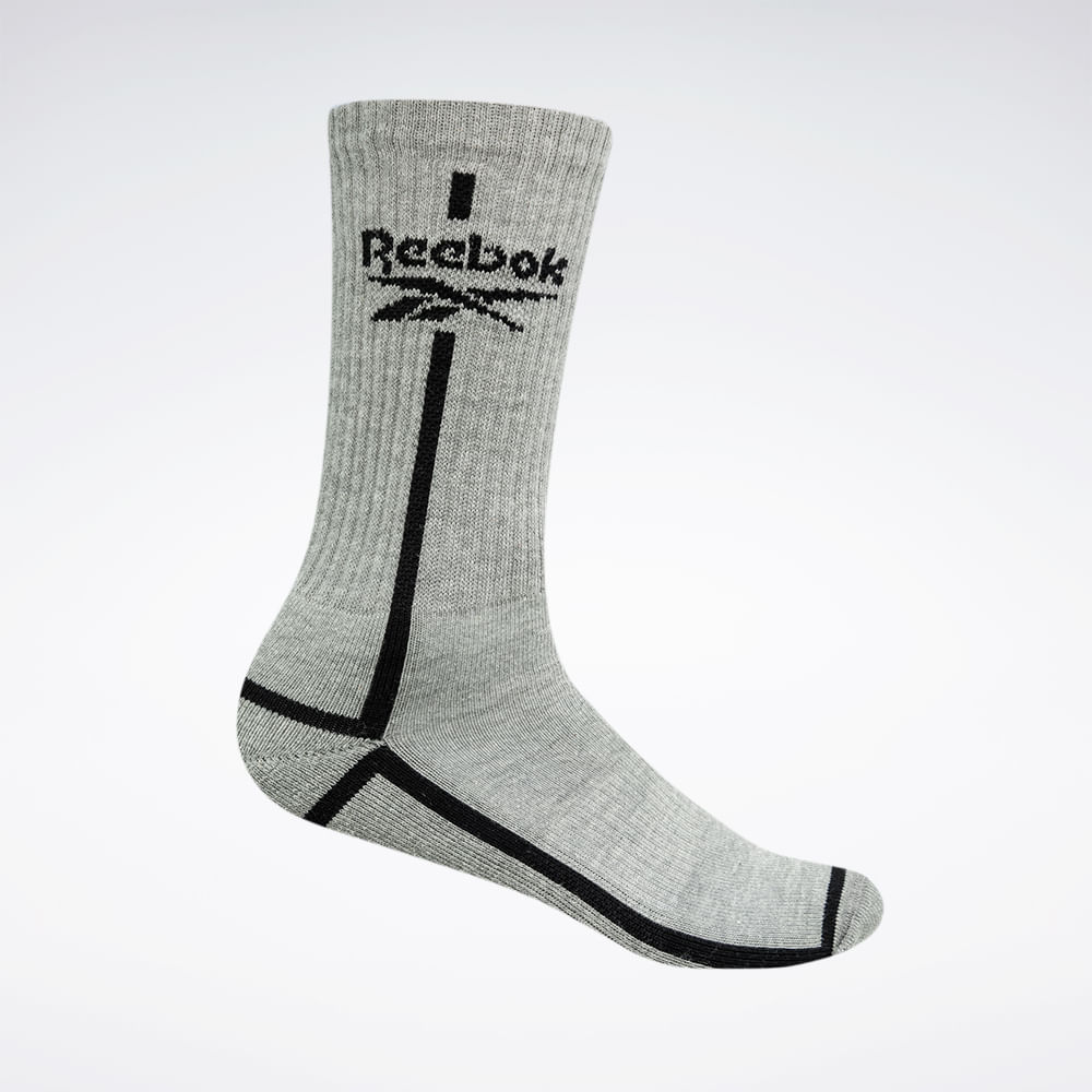 Meia Reebok Cano Alto Logo Canelada Masculino