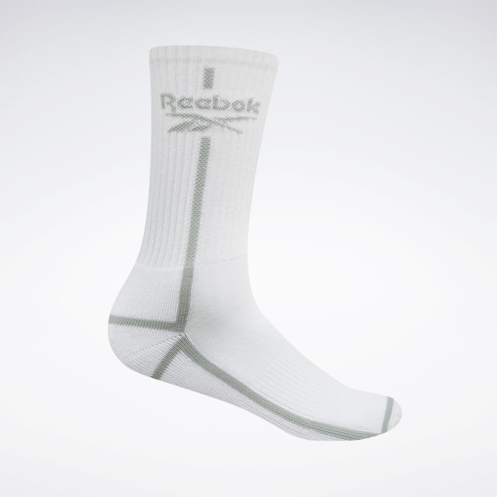 Meia Reebok Cano Alto Logo Canelada Feminina