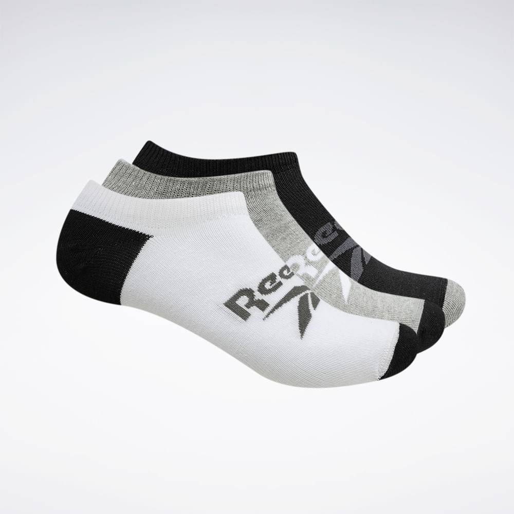 Kit 3 Meias Reebok CL 3K Invisível Malha Lisa Feminina