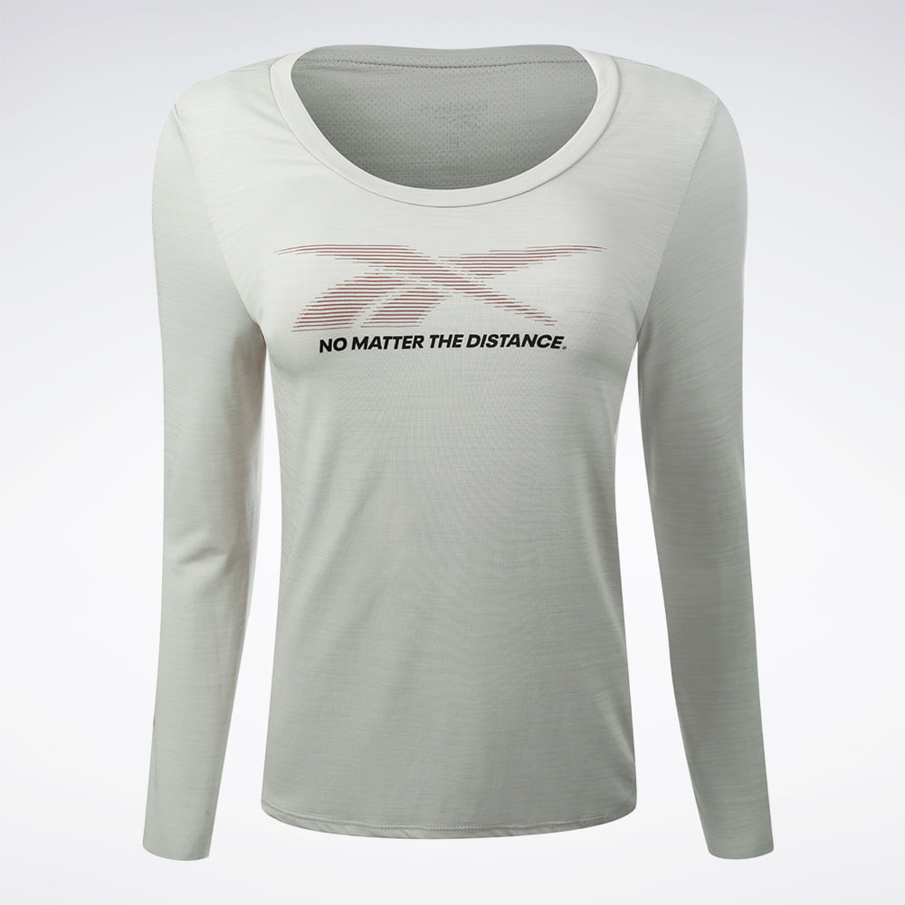 Camiseta Reebok Manga Longa Race Print Feminina