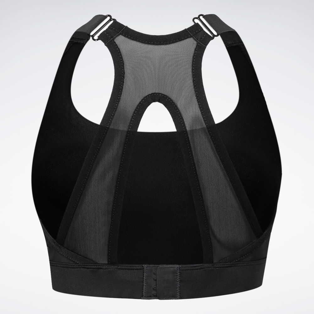 Top Reebok Lux Ziper Frontal Alto Impacto Feminino