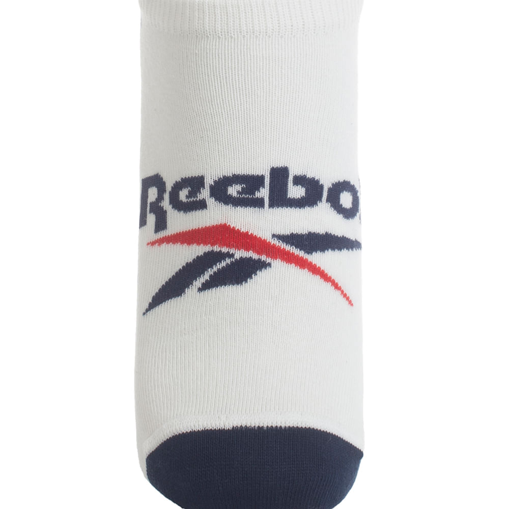 Kit 3 Meias Reebok CL 3K Invisível Malha Lisa Masculina