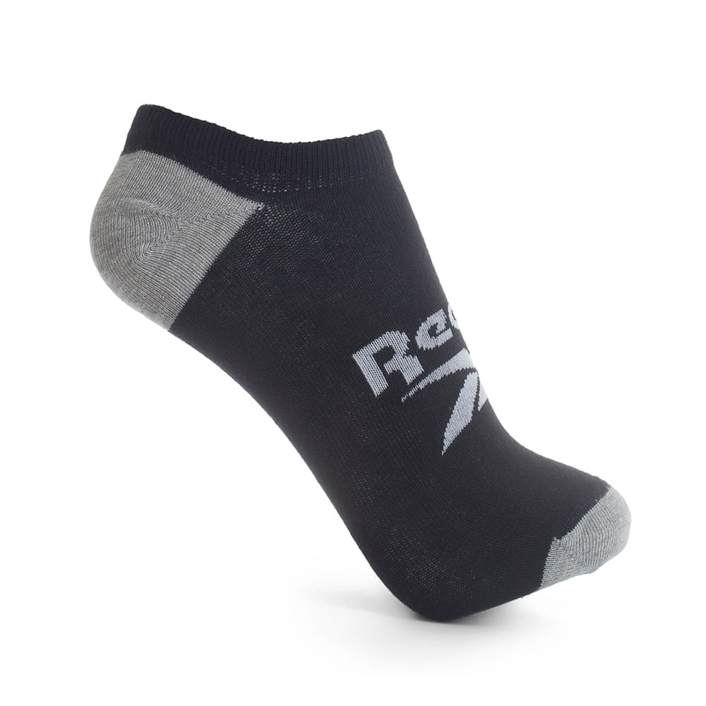 Kit 3 Meias Reebok CL 3K Invisível Malha Lisa Masculina