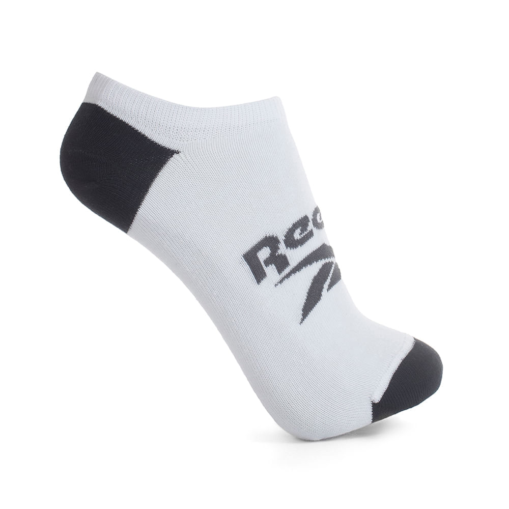 Kit 3 Meias Reebok CL 3K Invisível Malha Lisa Masculina